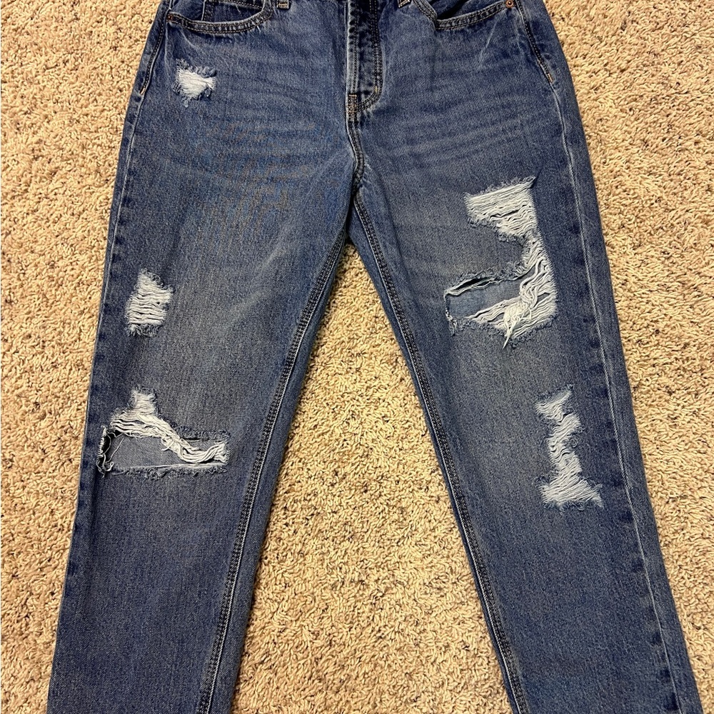 Old Navy Women's Distressed Boyfriend Jeans - Blue
